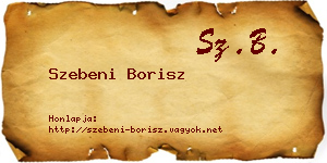 Szebeni Borisz névjegykártya